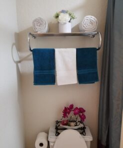 Organize It All Wall Bath Towel Bar in Chrome mounted shelf, 26" W x 11.25" L x 7.5" H 26"W x 11.25"L x 7.5"H 38 71ZwRXMTJL