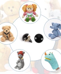 OUTUXED 520pcs Plastic Safety Eyes and Noses with Washers, Craft Doll Eyes, Black Safety Eyes for Amigurumi, Puppet, Plush Animal and Teddy Bear 30 71ZwRvt5yGL