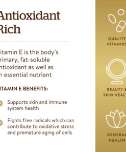 Solgar Vitamin E 268 MG (400 IU) (d-Alpha Tocopherol & Mixed Tocopherols), 100 Softgels - Supports Immune System & Skin Nutrition - Natural Antioxidant - Gluten Free, Dairy Free - 100 Servings 100 Count (Pack of 1) 26 71Zwv4vdpZL
