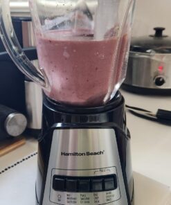 Hamilton Beach Power Elite Wave Action blender-for Shakes & Smoothies, Puree, Crush Ice, 40 Oz Glass Jar, 12 Functions, Stainless Steel Ice Sabre-Blades, Black (58148A) Blender with 40 Oz Glass Jar 28 71ZxvDiU4WL