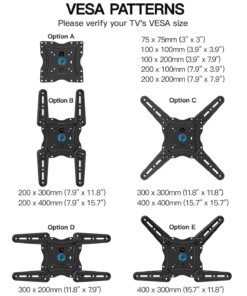 Pipishell Full Motion Articulating TV Wall Mount for 26-60 inch Flat or Curved TVs up to 77 lbs, Extension, Tilt, Swivel, Leveling, Max VESA 400x400mm, PIMF7 28 71ZyELc5A4L
