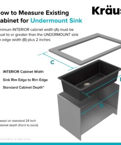 Kraus KGU-434B Undermount 50/50 Double Bowl Granite Kitchen Sink, 32.5-Inch, Black 22 71ZyX9jH56L