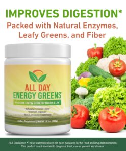 IVL - All Day Energy Greens - Supplement Powder Mix Drink, Greens Powder Superfood, Juice and Smoothie Mix - Super Greens Blend for Optimal Nutrition, Energy & Digestion, Green Juice Superfood Boost 17 71ZyzJYI2ZL