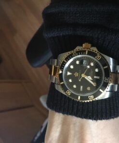 FANMIS Mens Luxury Watches Rotatable Bezel Sapphire Glass Luminous Quartz Silver Gold Two Tone Stainless Steel Watch Gold Black 33 71ZzB6FghAL