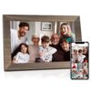 Canupdog 10.1 WiFi Digital Picture Frame, IPS Touch Screen Smart Cloud Digital Photo Frame with 16GB Storage, Wall Mountable, Auto-Rotate, Motion Sensor, Share Photos via Frameo App 10.1 inch Wooden 32 71ZzQb7PqL