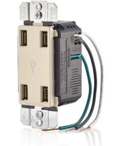 Leviton USB4P-T 4.2-Amp High Speed 4-Port USB Charger, Light Almond 8 71ZzUg7yLtL