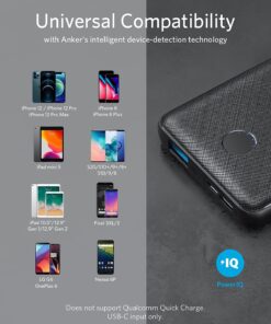 Anker Portable Charger, Power Bank, 10,000 mAh Battery Pack with PowerIQ Charging Technology and USB-C (Input Only) for iPhone 15/15 Plus/15 Pro/15 Pro Max, iPhone 14/13 Series, Samsung Galaxy Black 39 71a 5D1qMTL