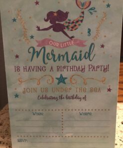 Your Main Event Prints Mermaid Birthday Invitations, 20 Fill in Mermaid Party Invitations 17 71a D50Wi3L