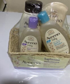 Aveeno Baby Bathtime Solutions Baby & Me Gift Set with Baby Wash & Shampoo, Calming Baby Bath & Wash, Baby Daily Moisturizing Lotion & Stress Relief Body Wash for Mom, Soap-Free, 4 items 39 71a IZb4NL