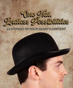 Kangaroo Bowler Hat for Men and Women – Black Bowler Hat for Big Kids, Teens, Adults – Derby, Clown Bowler, Bolo Hat – Genuine Felt Derby Hats for Costumes, Parties, Dress Ups 24 71a b9gjXHL