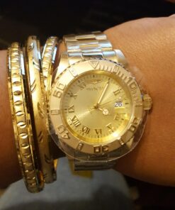 Invicta Men's Pro Diver 40mm Gold Tone & Rose Gold Tone Stainless Steel Quartz Diamond Accented Watch, Gold/Rose (Model: 12820, 12821) Gold-Tone/Silver-Tone 33 71a iM50GL