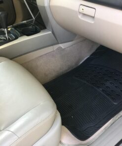 BDK M783 DuraChannel Heavy Duty Rubber Car Floor Mats Liner for Auto - All Weather 3 Piece Set Front & Rear, Fits Car Truck SUV Van, Universal Trim to Fit Black 56 71a qwU0fFL