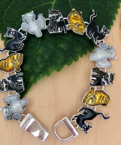 PammyJ Cat Bracelet Brown White and Black Cats 9 71a trcUX7L