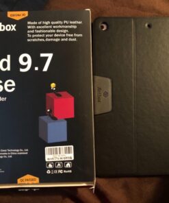 Antbox iPad 6th/5th Generation Case 9.7'' Vegan Leather Case Compatible with iPad Air 2/iPad Pro 9.7''/Air 1 with Apple Pencil Holder Magnetic Clasp Design (Black) Black 46 71a1QddwvrL