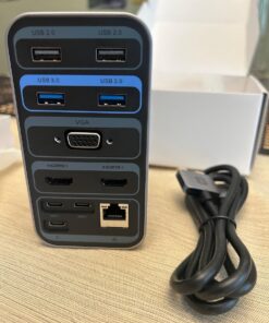 USB C Docking Station Dual Monitor for MacBook Pro/Air, 13-in-2 Triple Display Laptop USB-C Hub, Type C Dock with 2 4K HDMI, VGA, PD3.0, 7 USB, RJ45, 3.5mm Audio 57 71a2MpdfQXL