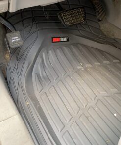 Motor Trend FlexTough Floor Mats for Cars, Gray Deep Dish All-Weather Mats, Waterproof Trim-To Fit Automotive Floor Mats for Trucks SUV, Universal Liner Car Accessories Full Set 61 71a2xbKwiqL