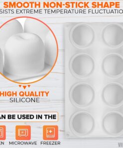 Round Silicone Molds for Chocolate Candy - 8 Cavity Apple Mold 3d Silicone Molds for Baking Molds Silicone Shapes Ice Cream Candy Molds Silicone White Chocolate Dessert Molds Cake Baking Supplies Apple Silicone Mold 22 71a4STGQrIL