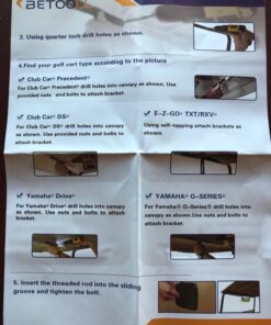 BETOOLL Golf Cart Wide Panoramic Rear View Mirror for Ez Go, Club Car, Yamaha 46 71a4UC9TVBL