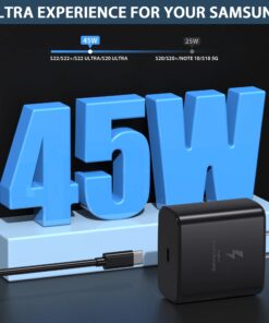2023 New 45W Samsung Charger Type C Super Fast Charging USB C Android Charger for Samsung Galaxy S23 Ultra/S23/S23+/S22/S22 Ultra/S22+/Note 10/20/S20/S21, Galaxy Tab S7/S8, PPS Charger & 6ft C Cable 30 71a57qumJhL