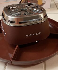 Nostalgia Tabletop Indoor Electric S'mores Maker - Smores Kit With Marshmallow Roasting Sticks and 4 Trays for Graham Crackers, Chocolate, and Marshmallows - Movie Night Supplies - Brown S'mores Maker Brown 29 71a58nMaqWL