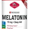 Olympian Labs Melatonin 10mg Time Release with Vitamin B6 - Maximum Strength Tablets - Drug-Free, Supports Restful Sleep, Nighttime Sleep Aid - 60 Vegan Tablets (60 Servings) 49 71a5UUdrVDL