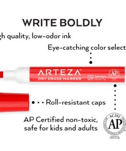 Arteza Dry Erase Markers, Bulk Pack of 52, Chisel Tip, 4 Assorted Colors with Low-Odor Ink, Whiteboard Markers, Back to School Supplies for Classroom, Office, or Home 1 Count (Pack of 52) 11 71a5pMncv3L