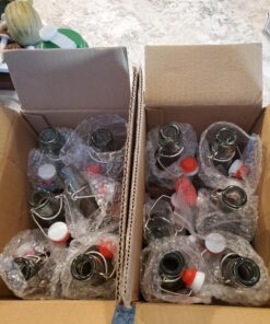 Otis Classic Swing Top Glass Bottles - Set of 6, 16oz w/Marker & Labels - Clear Bottle with Caps for Juice, Water, Kombucha, Wine, Beer Brewing, Kefir Milk or Eggnog 42 71a6Us06IFL