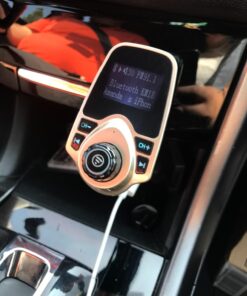 Nulaxy Bluetooth Car FM Transmitter Audio Adapter Receiver Wireless Handsfree Voltmeter Car Kit TF Card AUX 1.44 Display - KM18 Golden 44 71a6dyaBXTL