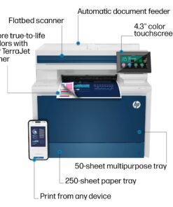 HP Color Laserjet Pro MFP 4301Fdw Wireless All-in-One Printer, Scan, Copy, Fax, Mobile Print, Best for Small Teams (4Ra82f) New version 46 71a6km307qL