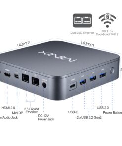 Alternative view of MINIX Intel Pentium Mini PC with Windows 11 Pro (64-bit) [8GB/256GB/Upgradeable/Dual-Band Wi-Fi/Gigabit Ethernet/4K @ 60Hz/Triple Display/USB-C] 256GB Mini PC
