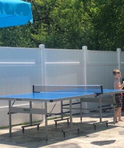 JOOLA NOVA - Outdoor Table Tennis Table with Waterproof Net Set - Quick Assembly - All Weather Aluminum Composite Outdoor Ping Pong Table - Tournament Quality - Indoor & Outdoor Compatible NOVA DX Outdoor 43 71a6whdhXBL