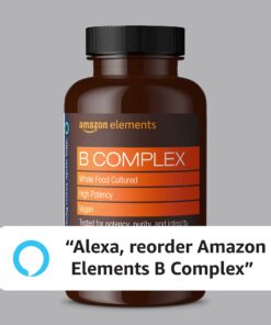 Amazon Elements B Complex, High Potency, 83% Whole Food Cultured, Supports Immune and Normal Energy Metabolism, Vegan, 65 Capsules, 2 month supply (Packaging may vary) 65 Count (Pack of 1) 16 71a7wNIKDmS