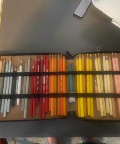 Speedball Art Products Genuine Leather Storage Case for Pencils, Makers, Pens and Art Supplies Antique Brown 120 Pencil Capacity 56 71a8Vorb3gL