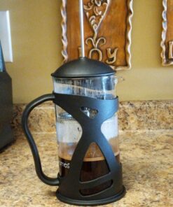 KONA French Press Coffee Press Maker With Reusable Stainless Steel Filter, Large Comfortable Handle & Glass Protecting Durable Black Shell (34 oz, 8 cups) 1000ml 49 71a8p4Xe6HL