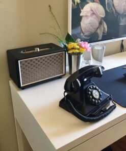 TEWELL Speaker for Turntable, HD 24W Audio Vintage Wireless Speakers Plug-in Speaker with Extended Bass and Treble, Knob for Volume Control, Toggle Switch and 3.5mm AUX Input Black 41 71a9zXkFTPL