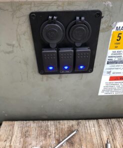 IZTOSS 3 Gang Rocker Switch Panel with Power Socket 3.1A Dual USB Wiring Kits and Decal Sticker Labels DC12V/24V for Marine Boat Car Rv Vehicles Truck Blue Led 3 Gang Blue LED 23 71aAChlqZxL