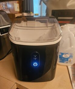 Kndko Nugget Ice Maker Countertop,34lbs/Day,Portable Crushed Ice Machine,Self Cleaning with One-Click Design & Removable Top Cover,Soft Chewable Pebble Ice Maker for Home Bar Camping RV,Black Basic 33lbs/day with pebble ice BLACK UPGRADE 1 37 71aAEldYrSL