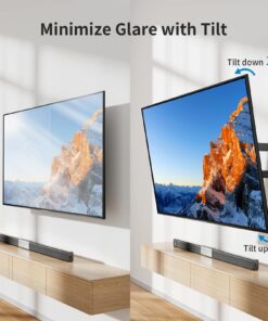 Pipishell Full Motion TV Wall Mount for Most 26-60 inch Flat & Curved TVs up to 77 lbs, Adjustable Bracket Height, Single Articulating Arm, Extension, Max VESA 400x400mm, PIMF9 27 71aB9bklVcL 3