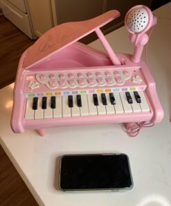 Love&Mini Piano Toy Keyboard for Kids Birthday Gift Age 1+ Pink 24 Keys Toddler Piano Music Toy Instruments with Microphone 24 Keys Pink 50 71aBvMtQPjL