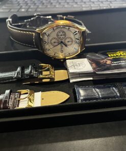 Invicta Men's 14330 Specialty Tonneau Watch with 3 Textured Leather Strap Set 39 71aCDyR2FvL
