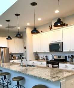 LIGHTESS Black Pendant Light Dimmable, Industrial Hanging Lights Metal Barn Farmhouse Kitchen Lighting Edison Ceiling Mount Fixture, OLL466 22 71aCLEx6ZLL