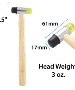 The Beadsmith Plastic-Rubber Jewelers Hammer - 9.5 Inches Wooden Handle - 61mm, 3oz head, 17mm Faces - Use to Flatten and Shape Sheet Metal and Wire with No Risk of Marring 10 71aF4HEgnkS