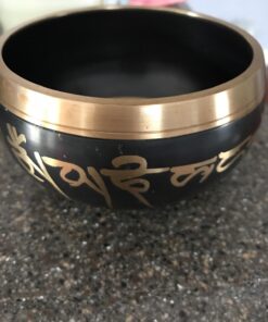 4" Exquisite Tibetan Singing Bowl Set for Meditation ~ Auspicious Eight Lucky Symbols, Buddha Eye & Dorje Painted ~ Silk Cushion & Wooden Mallet Included ~Handmade in Nepal by Thamelmart 44 71aFPgjjmBL 1