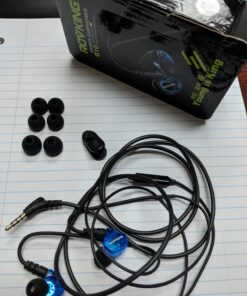 Rovking Over The Ear Earbuds for Running, Wrap Around Ear Wired Sports Headphones for Workout Exercise Jogging, Sweatproof in Ear Earphones Ear Buds with Mic for Cell Phones MP3 Laptop, Blue 28 71aG0zUMkL