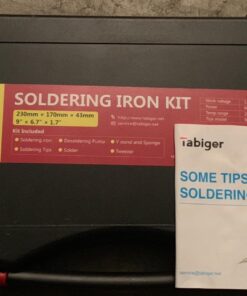 Soldering Iron Kit Electronics, 60W Adjustable Temperature Soldering Iron with Tips Desoldering Pump Solder Wire Tube Soldering Iron Holder Tool Carrying Case 68 71aGcbmX9QL