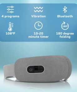 LifePro Eye Massager - Headache Relief Device - Smart Eye Massager for Migraines with Heat, Vibration and Bluetooth Music (Gray) Gray 19 71aHYr6MibL
