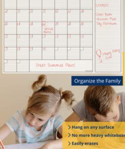 KITLIFE Wet or Dry Erase Jumbo Monthly Wall Calendar – Undated Office Wall Planner – Erasable Whiteboard with Calendar Month and Notes – Easy Mount Adhesive Foam Strips Included, 24 x 36” 12 71aI6uQOgPL