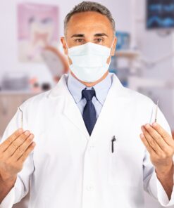 HALYARD Single-Use, Disposable Earloop Medical Mask, Designed For Short-Term Wear, Pleat-Style w/Earloops, Blue, 47080 (Box of 50) 6 71aI86E938L