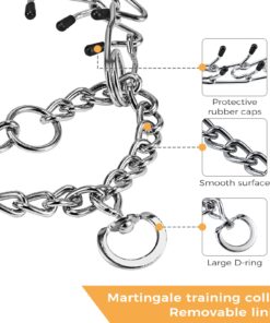 Pettom Dog Prong Collar Training Chain Collar Pet Choke Pinch Training Collar Adjustable for Pitbulls (S 22.6inch) S 18.3inch 13 71aIYp5EyIL