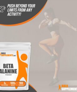 BULKSUPPLEMENTS.COM Beta Alanine Powder - Beta Alanine Pre Workout, Beta Alanine 3000mg - Beta Alanine 500g, Beta Alanine Bulk - Unflavored, Pure & Gluten Free, 3g per Serving, 500g (1.1 lbs) 166 Servings (Pack of 1) 25 71aJf7ftzYL